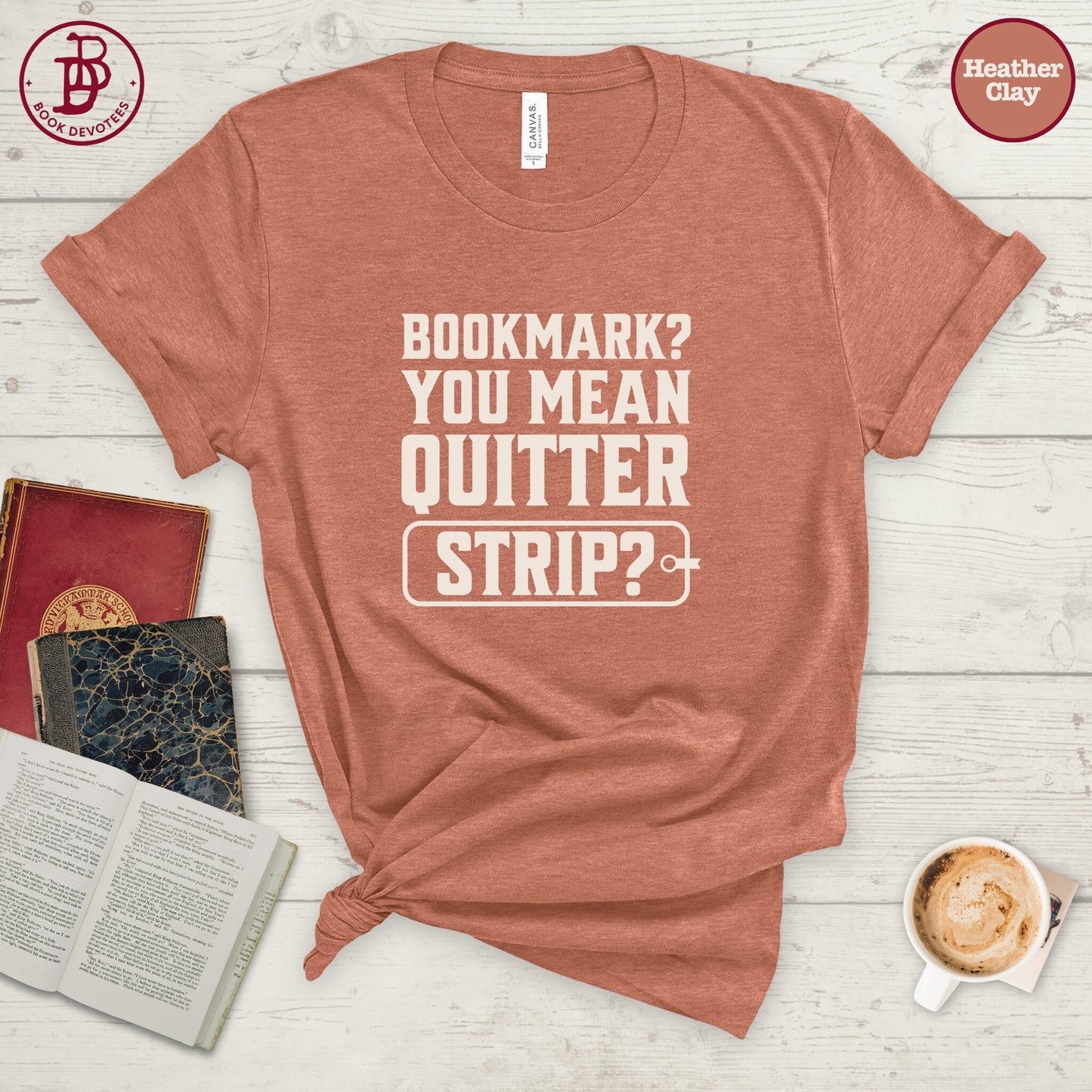 Bookmark Quitter Strip Tee