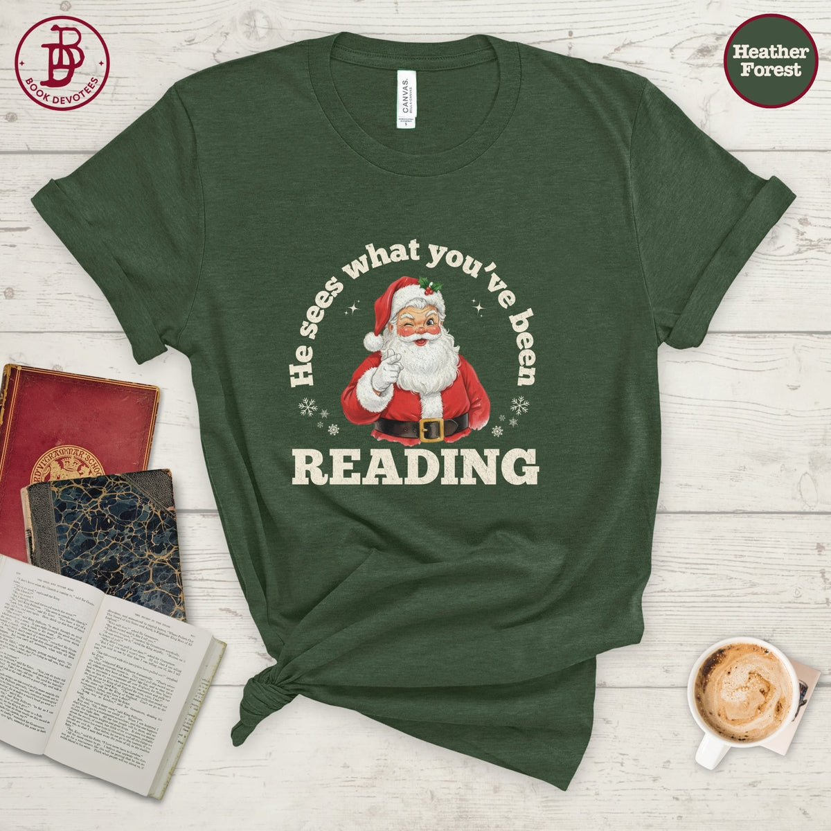 Santa Sees Reading Tee