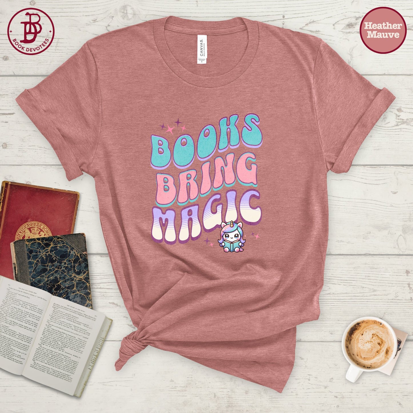 Books Bring Magic Retro Mermaid Tee
