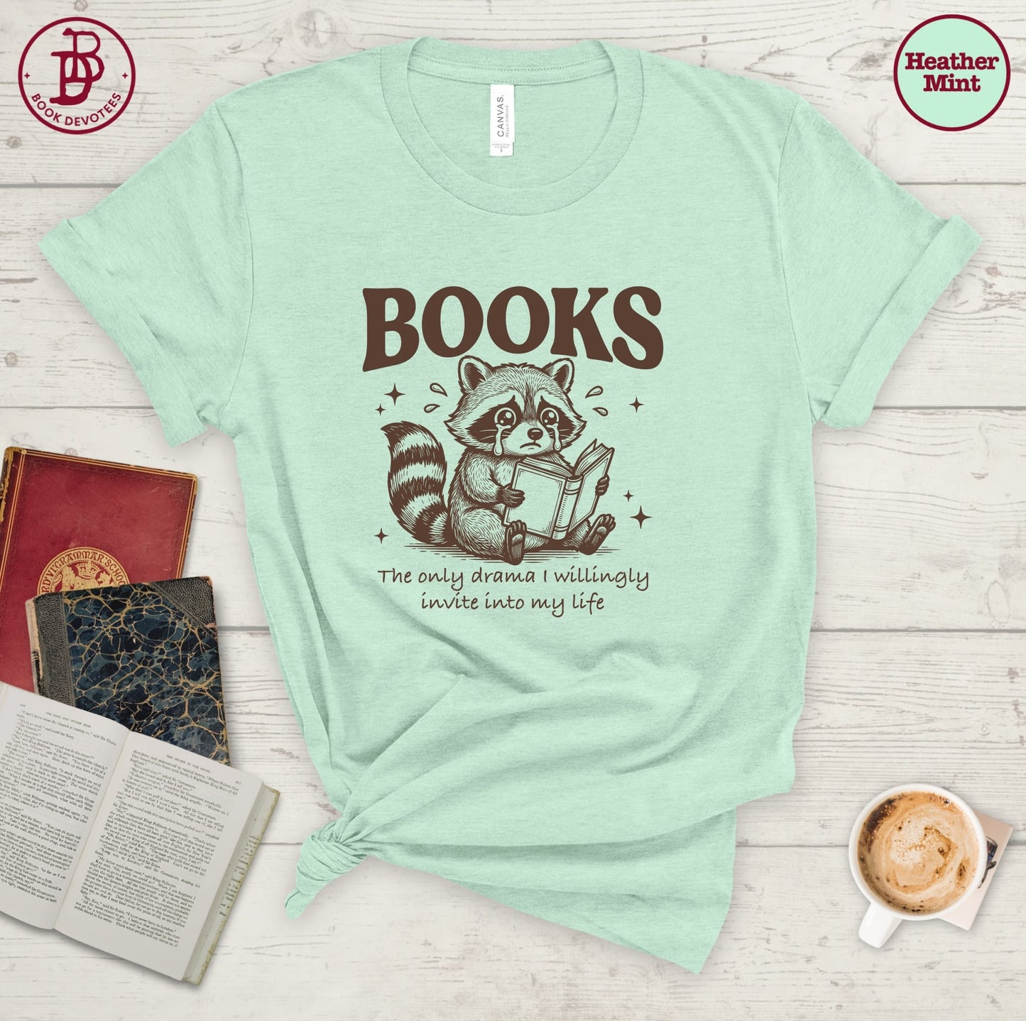 Book Drama Raccoon Tee