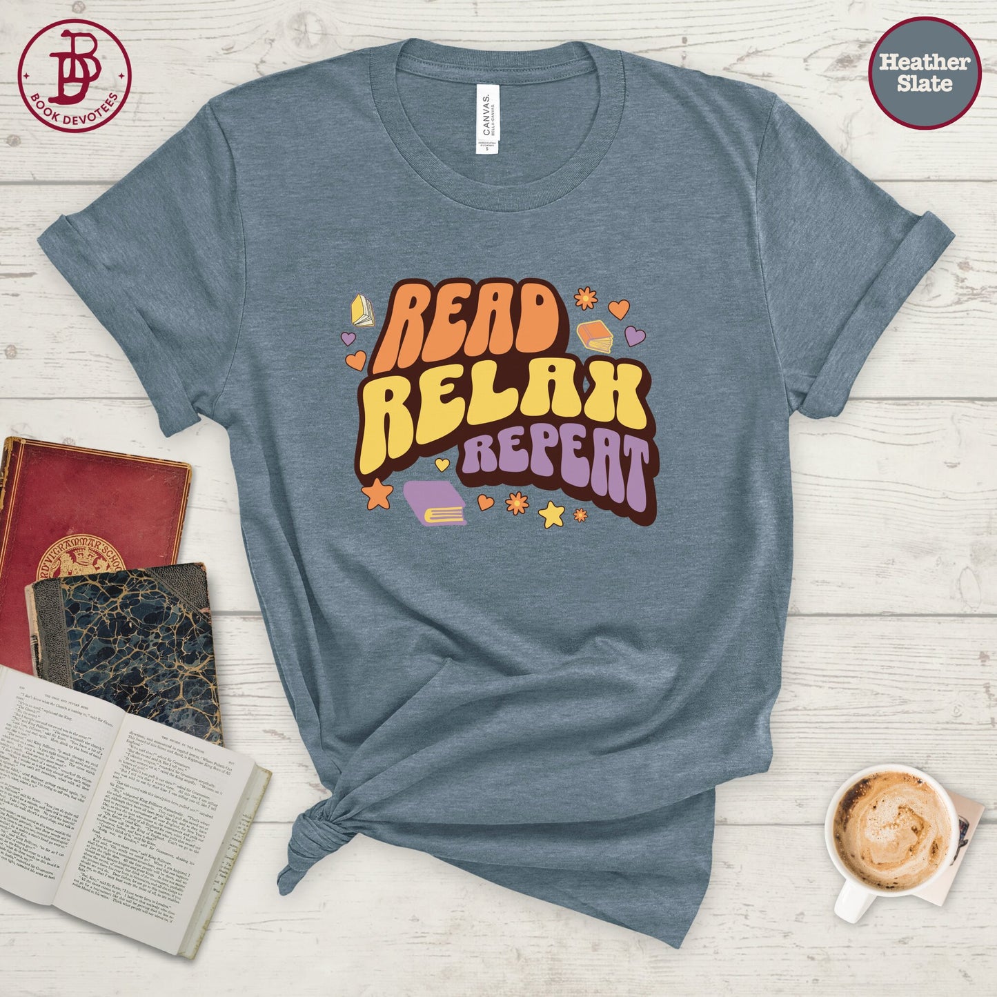 Read Relax Repeat Stars Tee