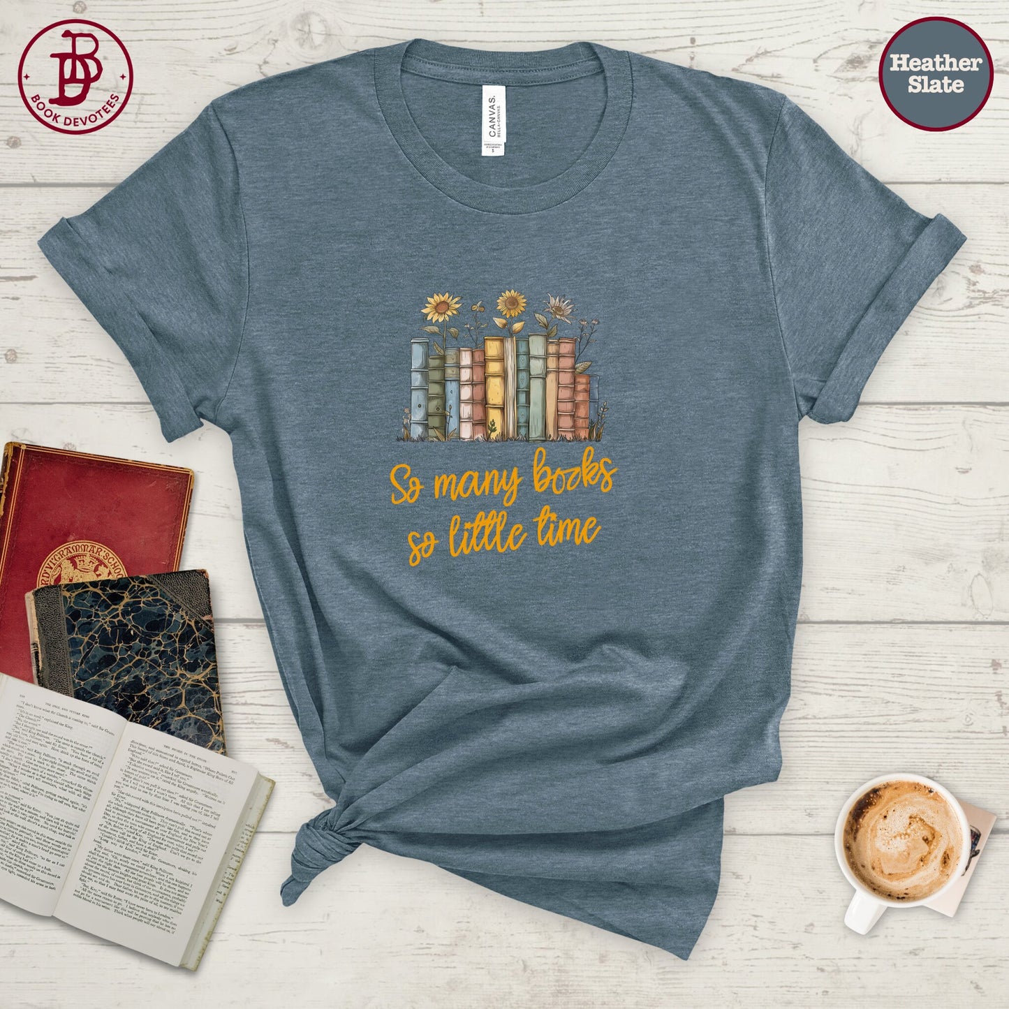 So Many Books Sunflowers Tee