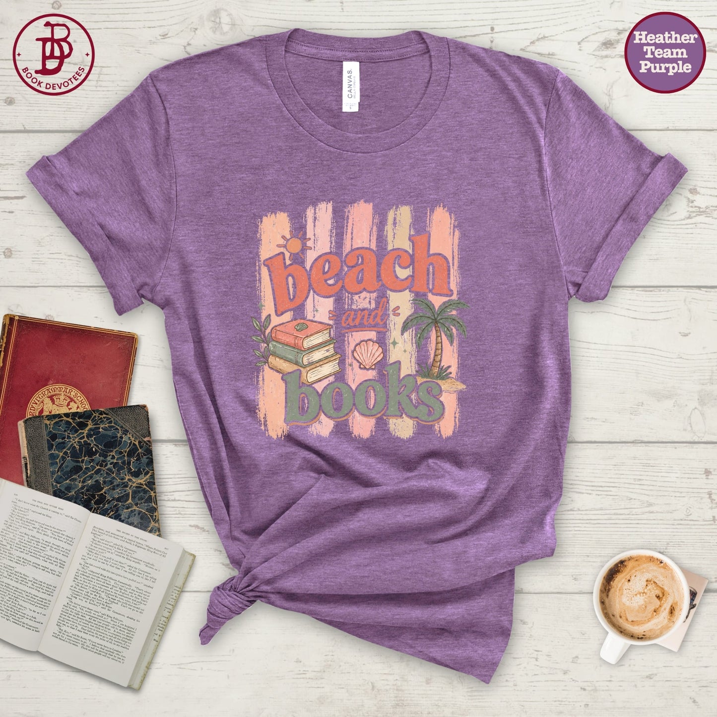 Beach and Books Stripe Tee