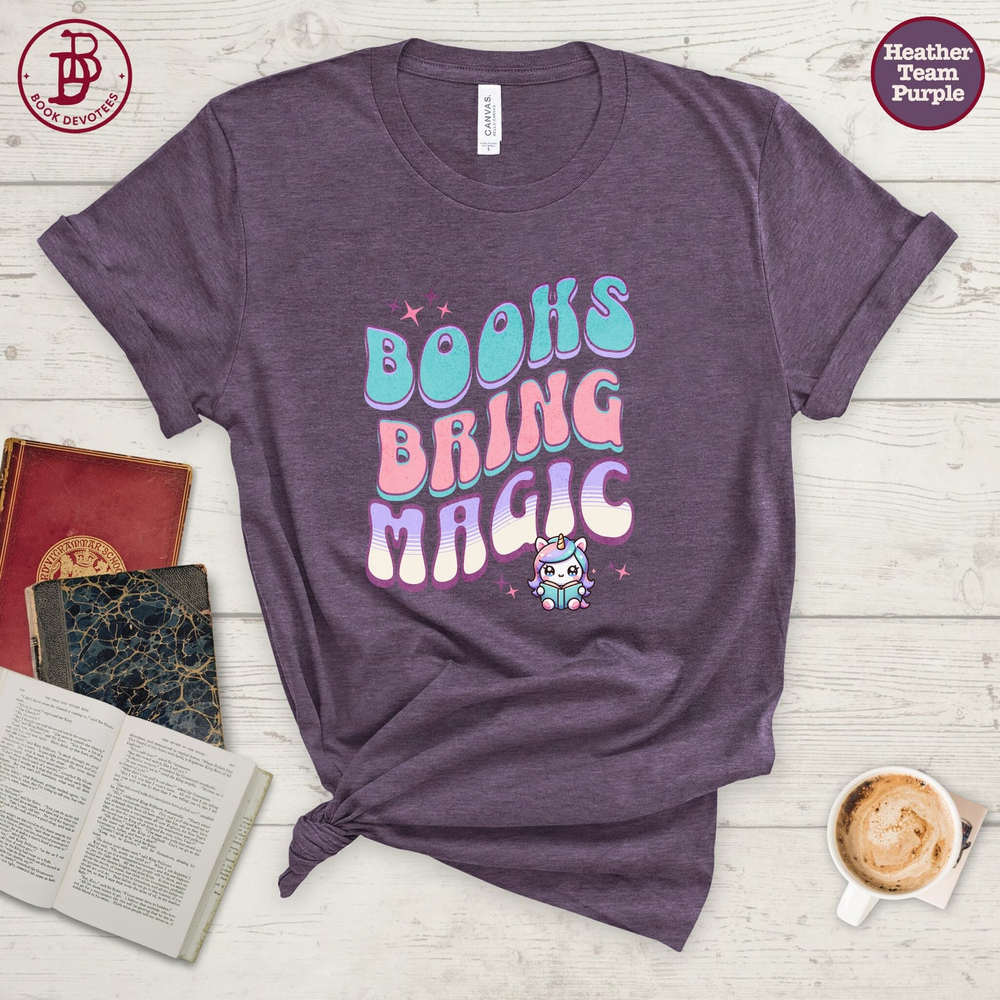 Books Bring Magic Retro Mermaid Tee