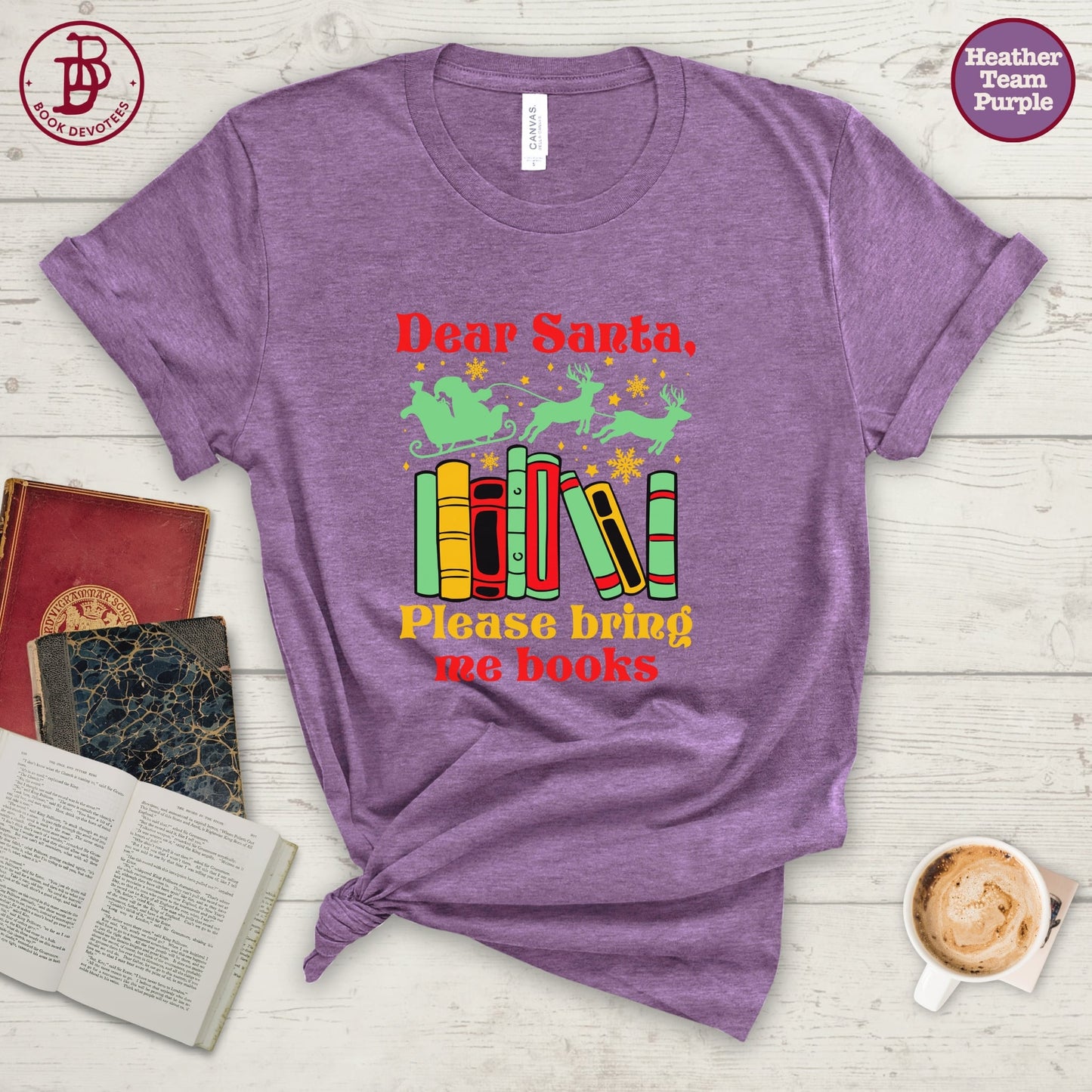 Santa Bring Me Books Tee