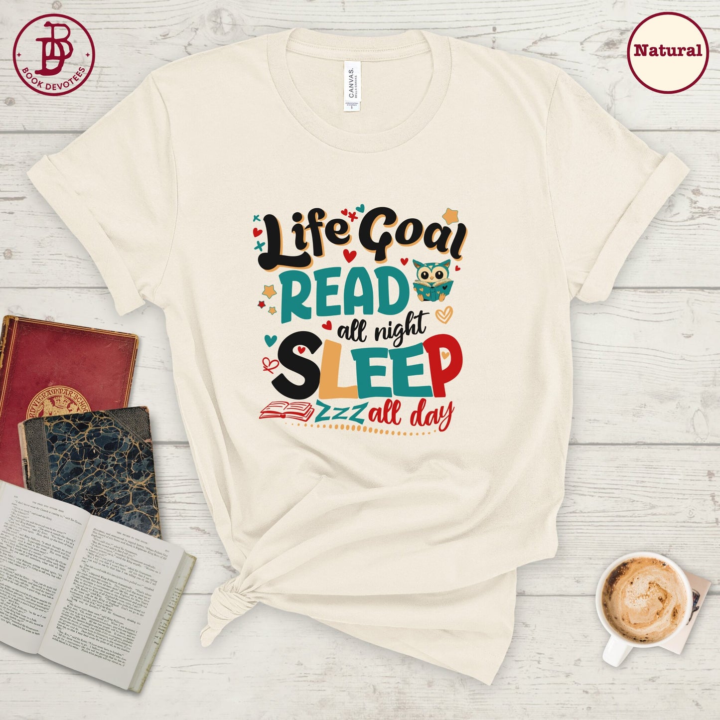 Life Goal Read All Night Tee