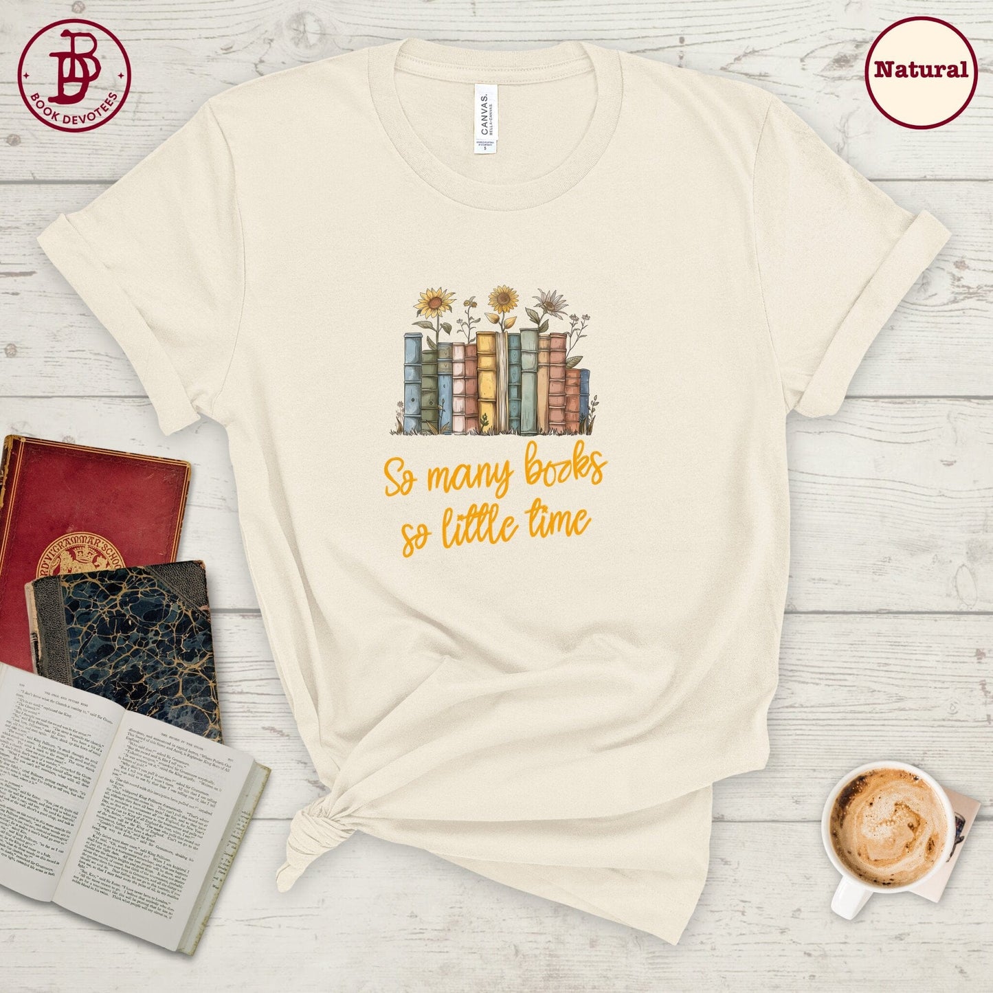 So Many Books Sunflowers Tee