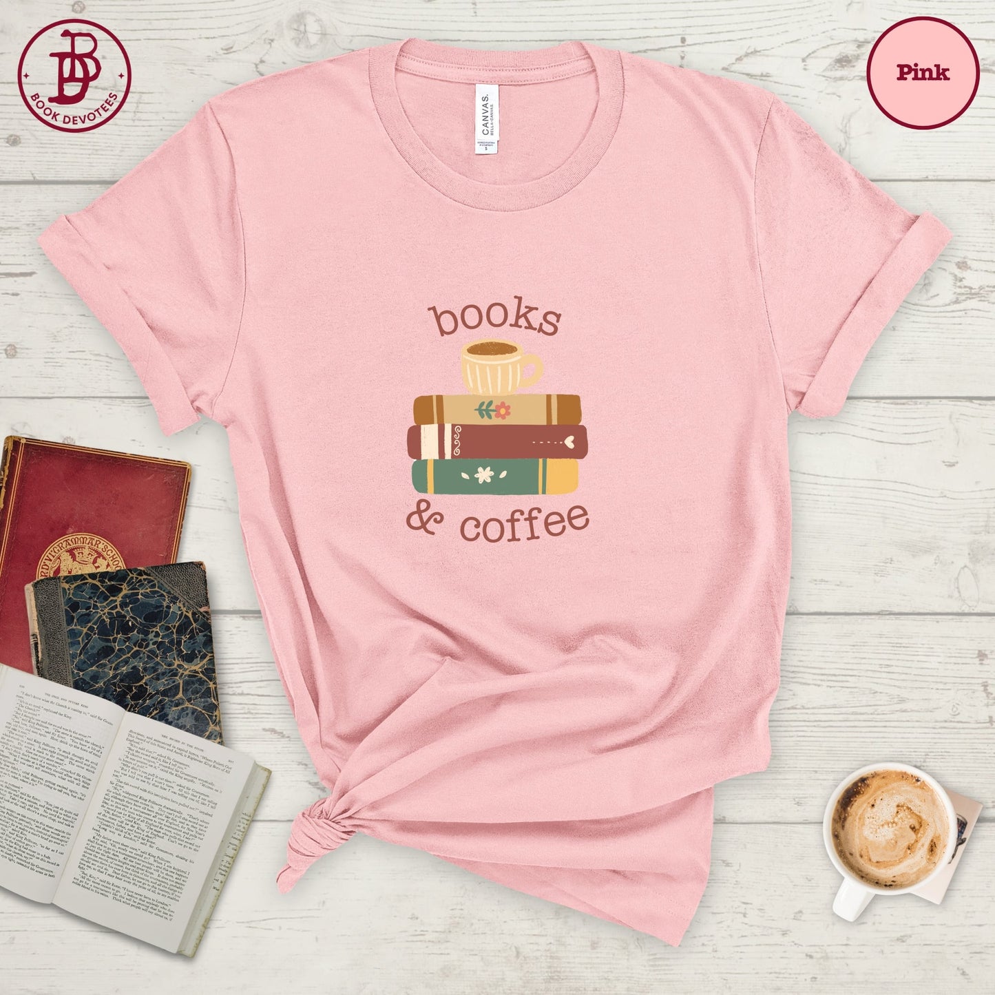 Books and Coffee Tee