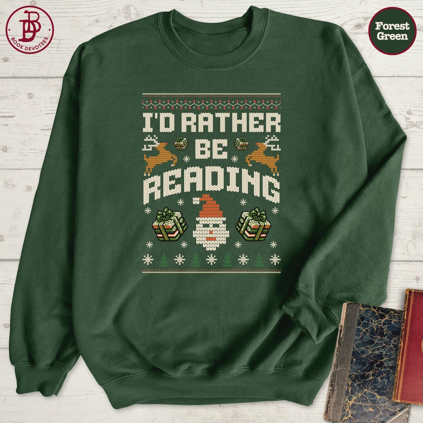 Rather Be Reading Christmas Sweatshirt