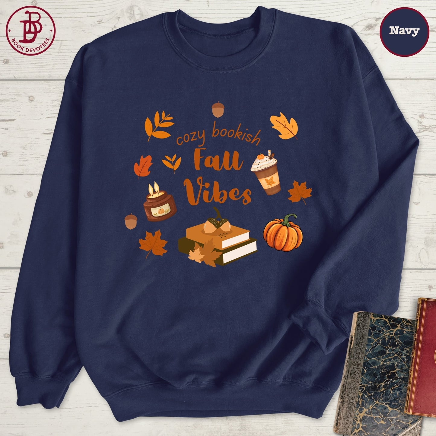 Cozy Bookish Fall Vibes Sweatshirt