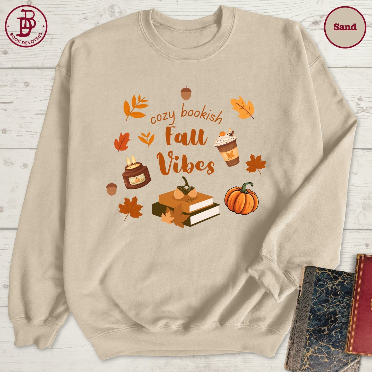 Cozy Bookish Fall Vibes Sweatshirt