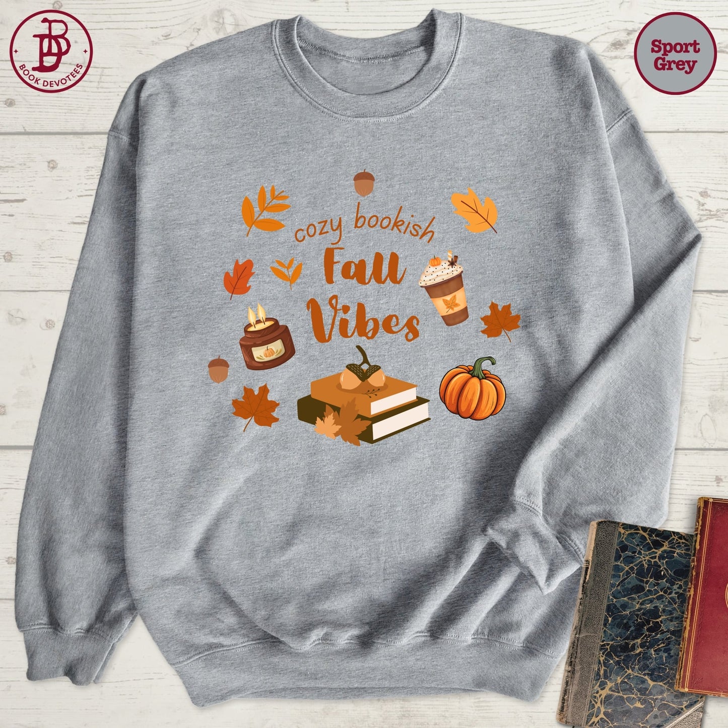 Cozy Bookish Fall Vibes Sweatshirt
