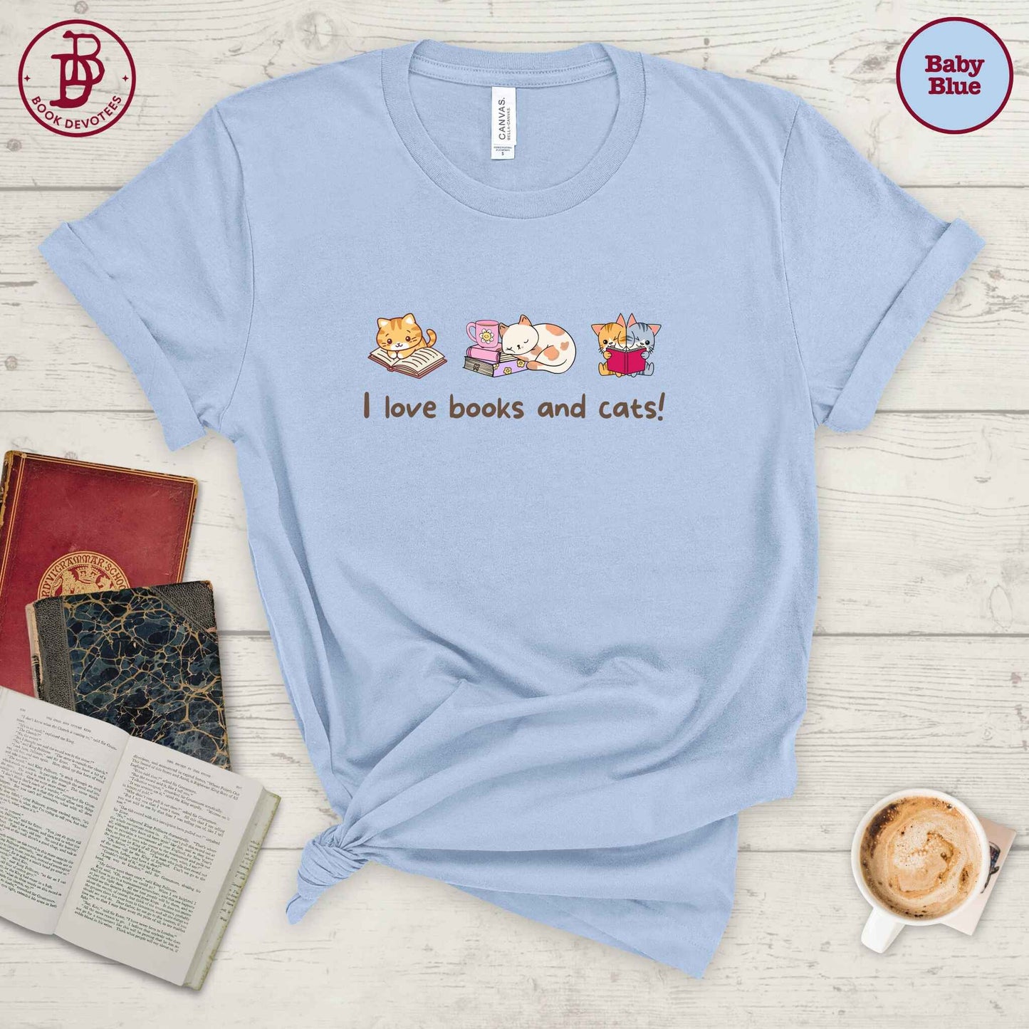 Love Books and Cats Tee