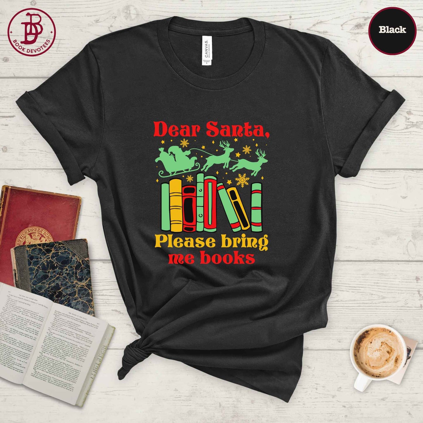Santa Bring Me Books Tee