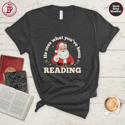 Santa Sees Reading Tee