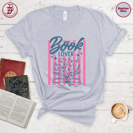 Book Lover Floral Stripe Tee