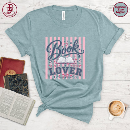 Book Lover Heart Stripe Tee