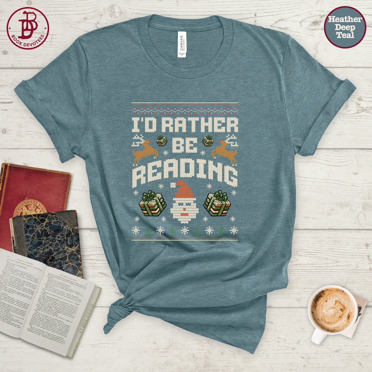 Rather Be Reading Christmas Tee