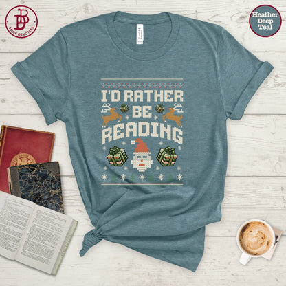 Rather Be Reading Christmas Tee