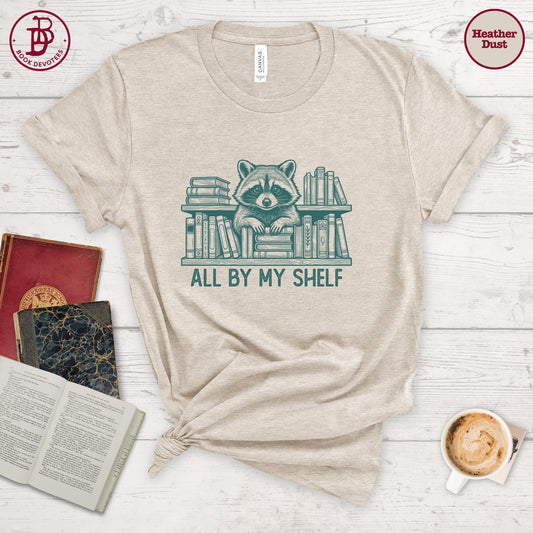 All By My Shelf Raccoon Tee