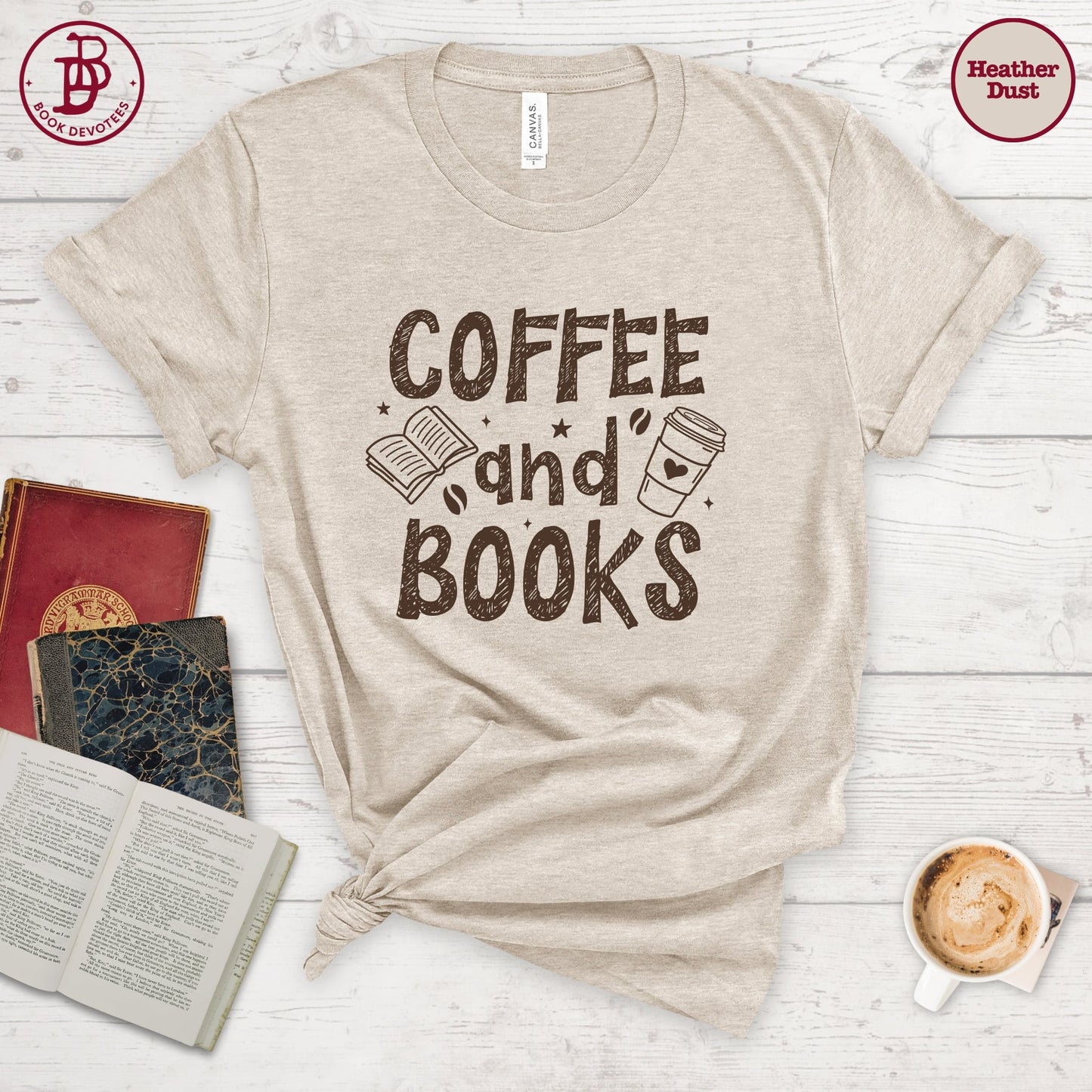Coffee and Books Art Tee