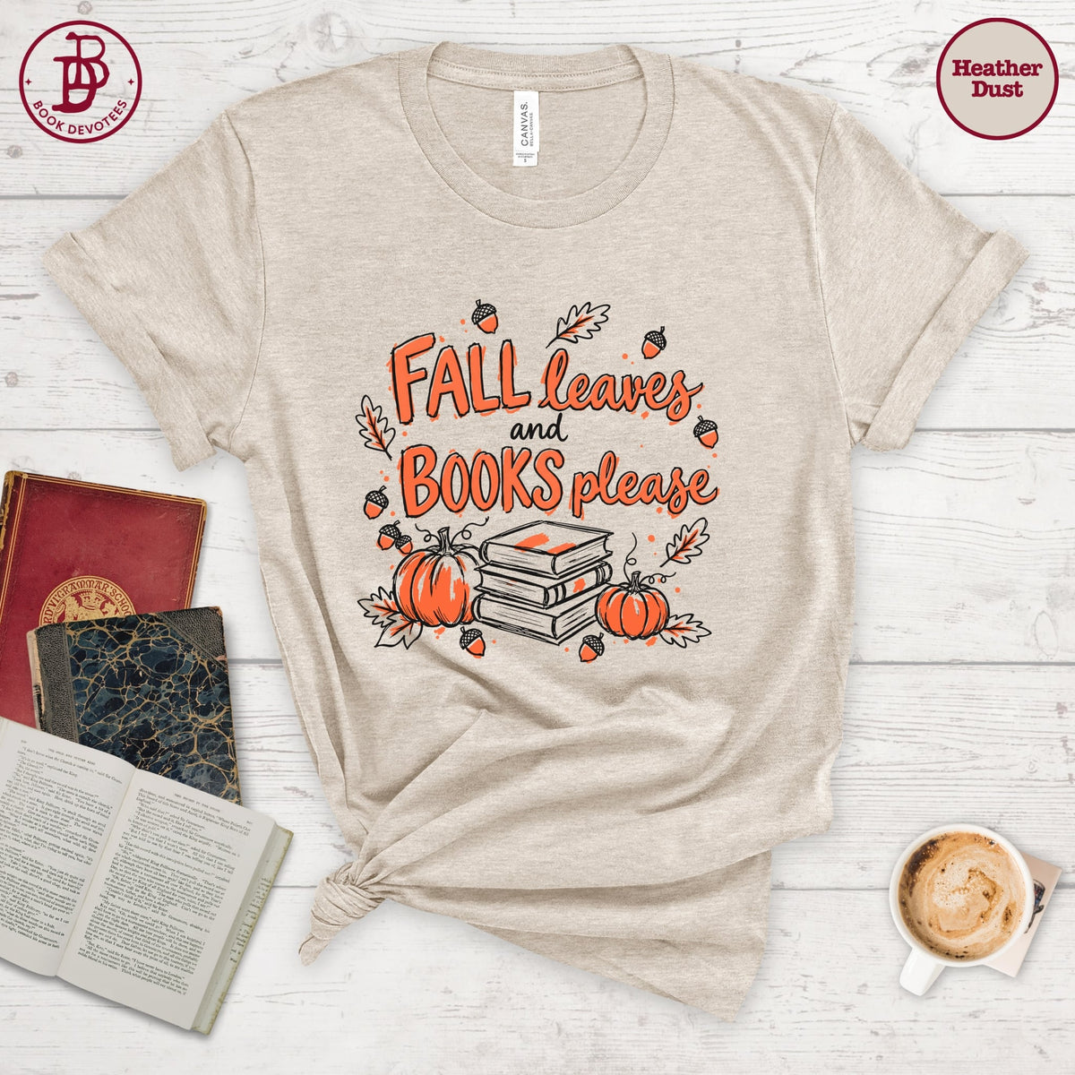 Fall Leaves Books Please Tee