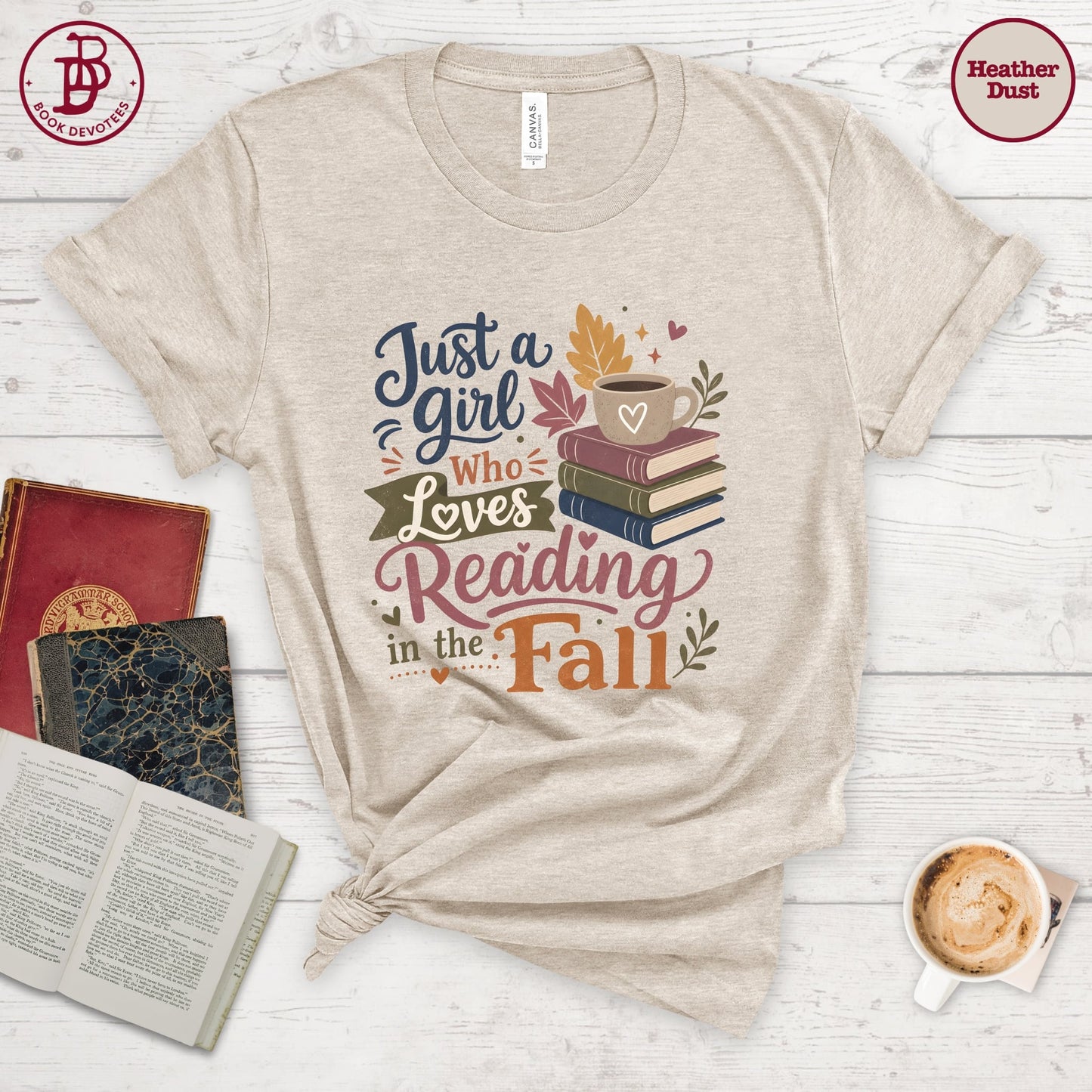 Girl Reading in Fall Tee
