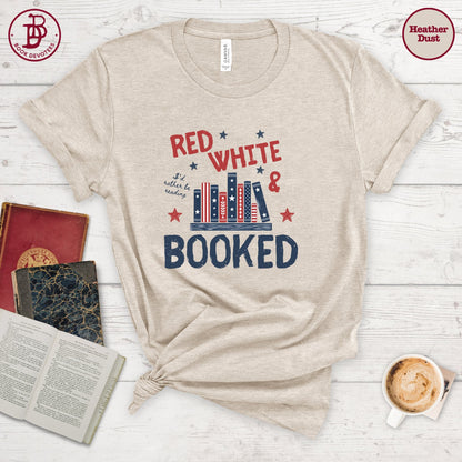 Red White Booked Tee