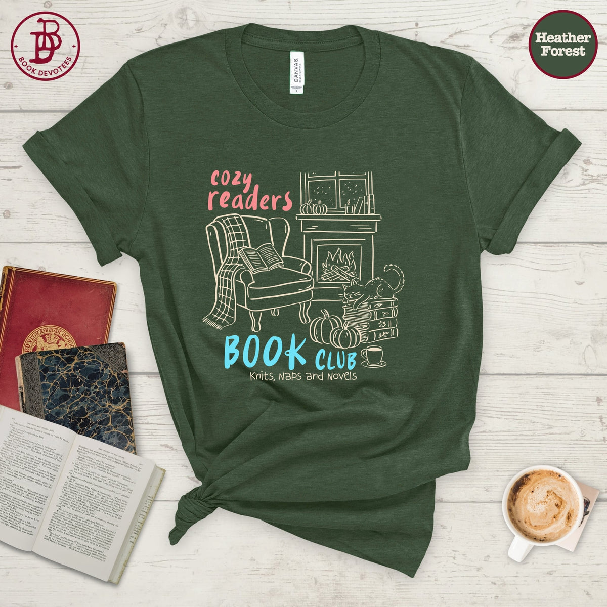 Cozy Readers Book Club Art Tee