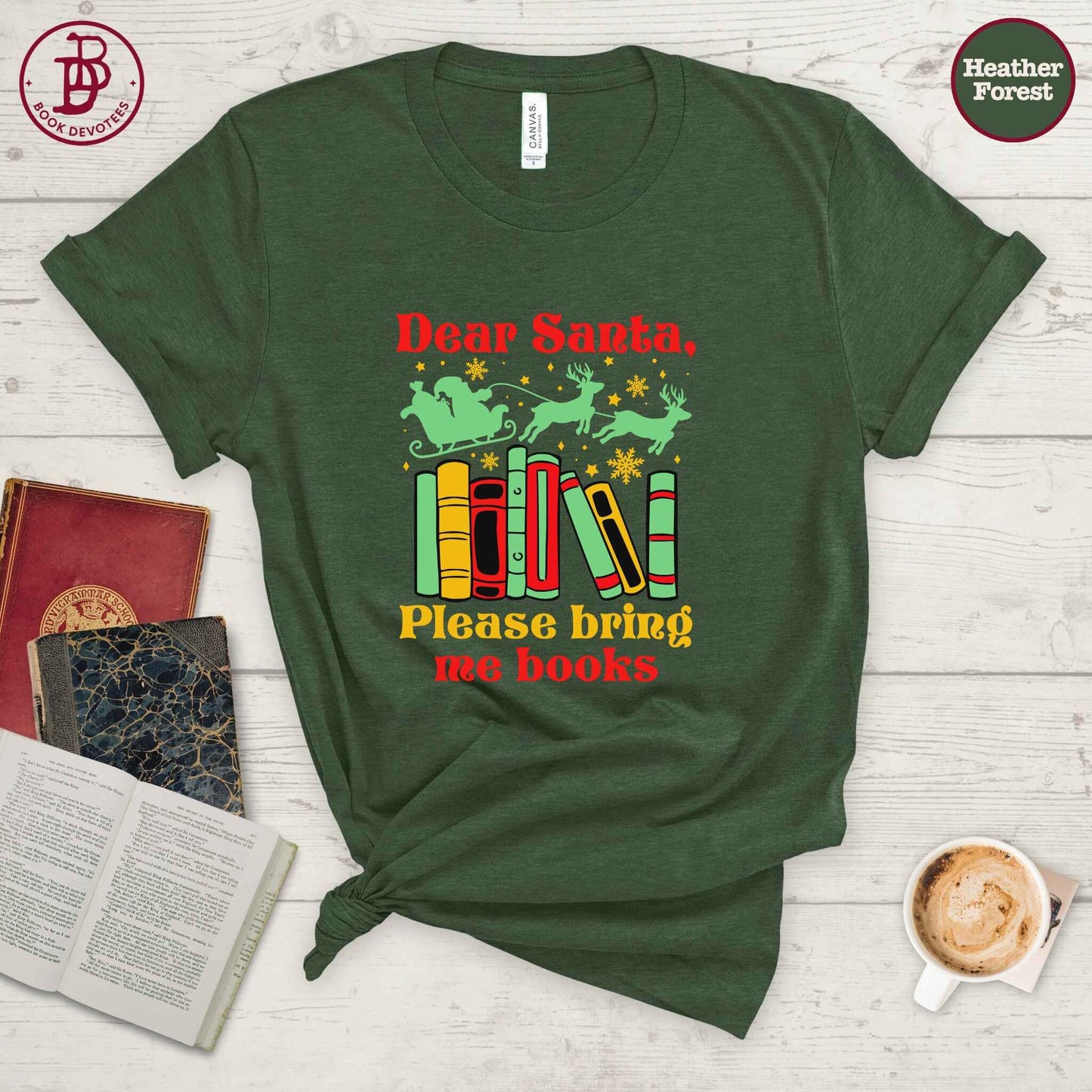 Santa Bring Me Books Tee