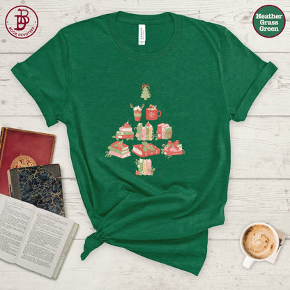 Book Tree Christmas Tee
