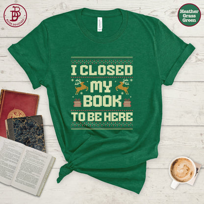 Closed My Book Christmas Tee