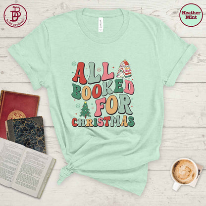 All Booked for Christmas Tee
