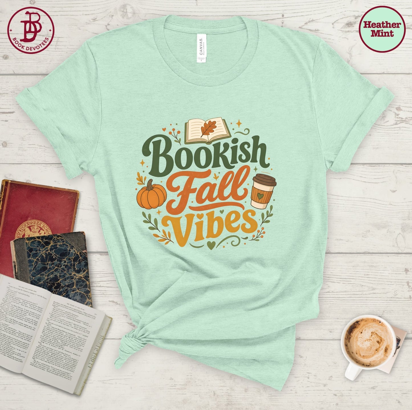 Bookish Fall Vibes Art Tee