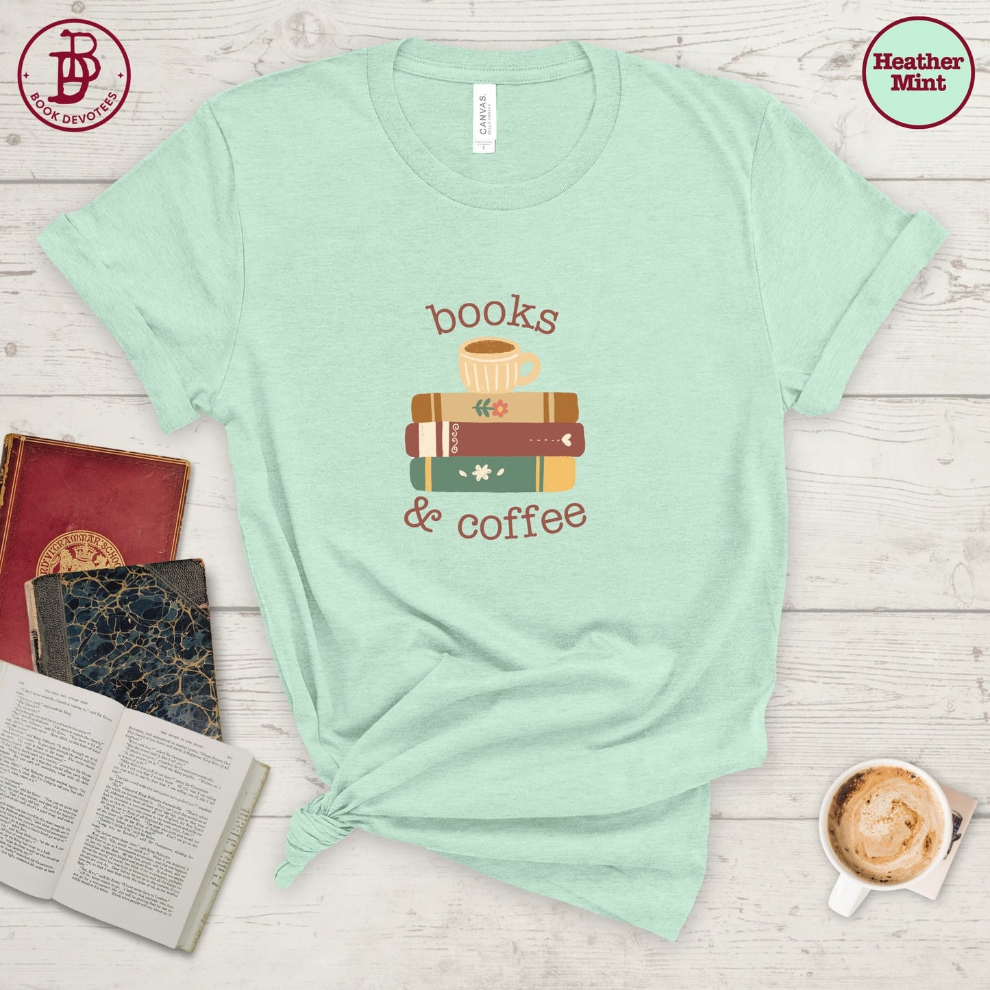 Books and Coffee Tee