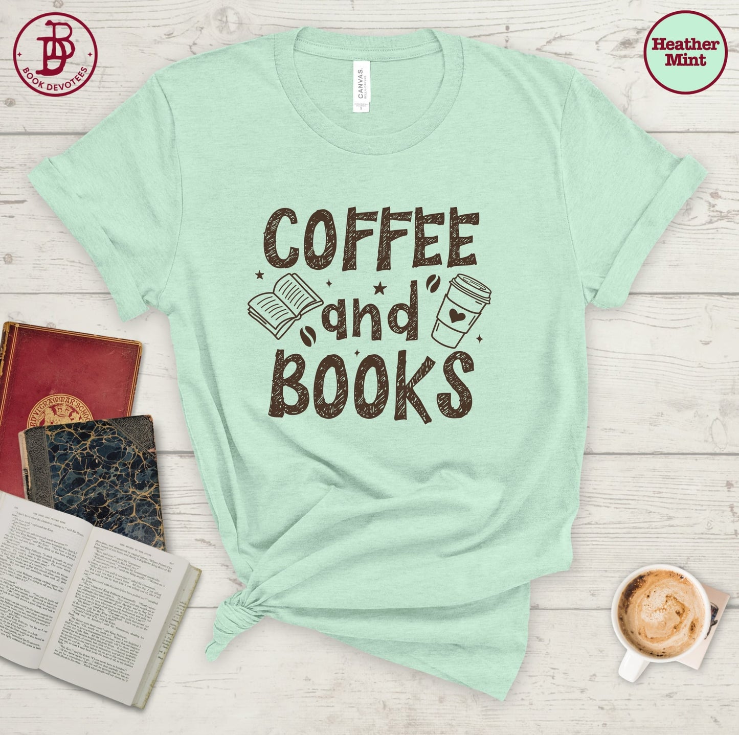 Coffee and Books Art Tee