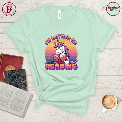 Rather Be Reading Unicorn Tee