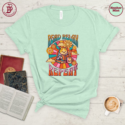 Read Relax Repeat Kitty Tee