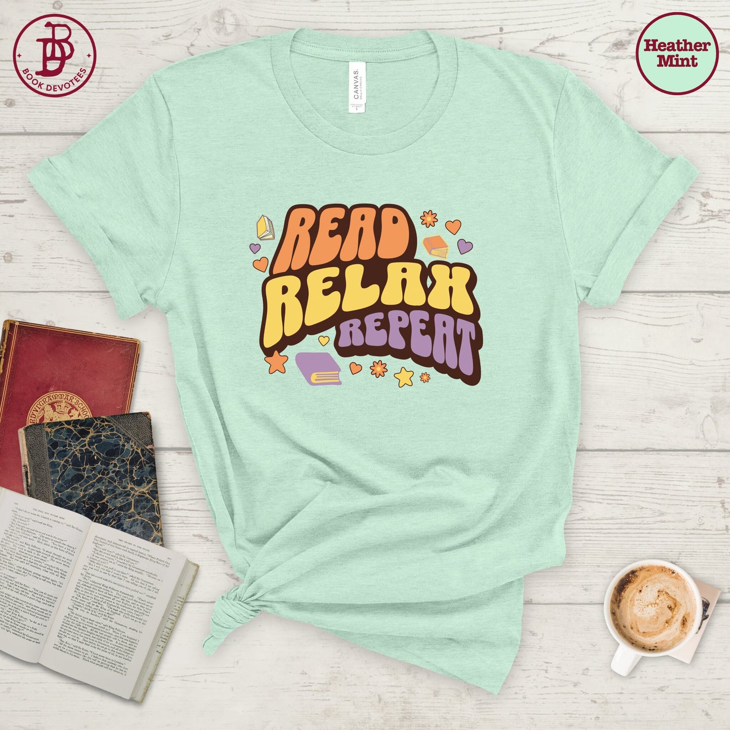 Read Relax Repeat Stars Tee