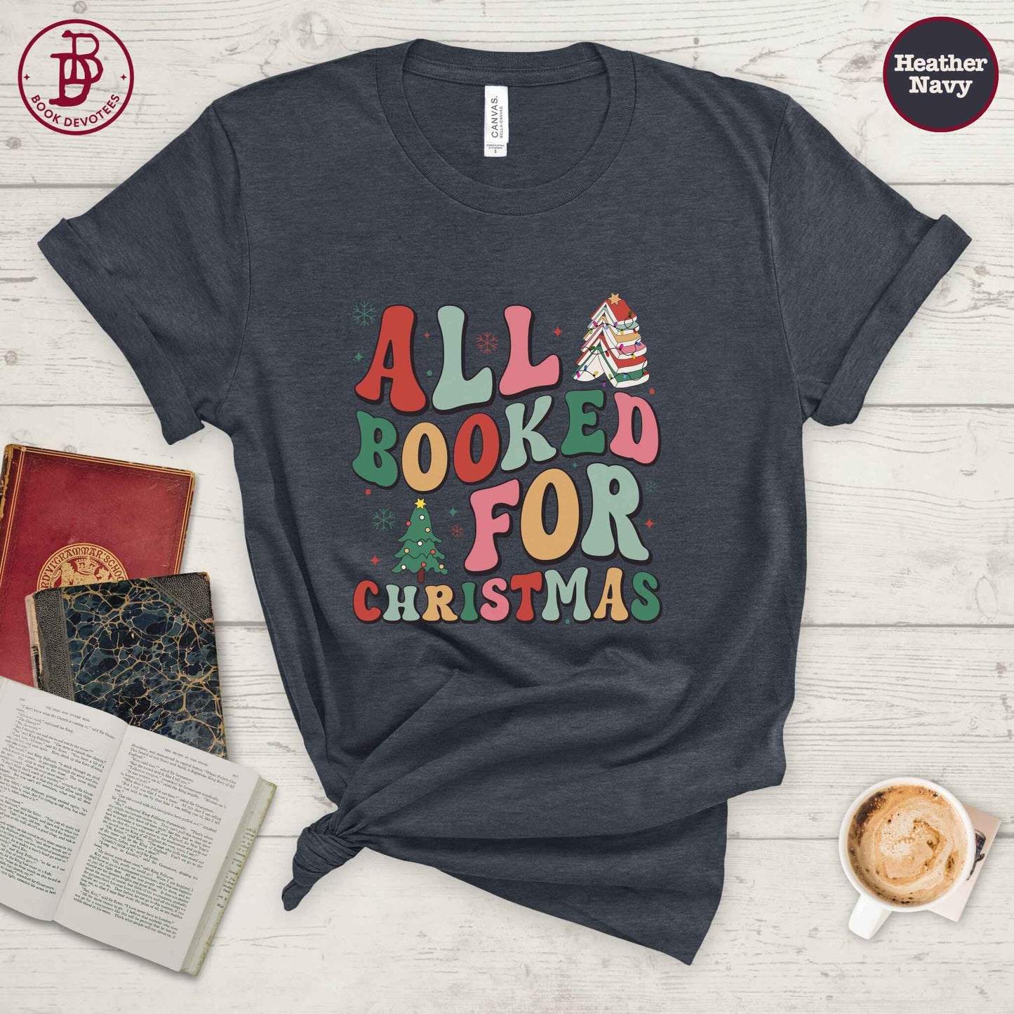 All Booked for Christmas Tee