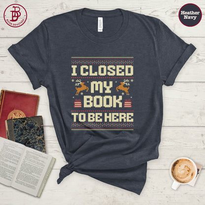 Closed My Book Christmas Tee