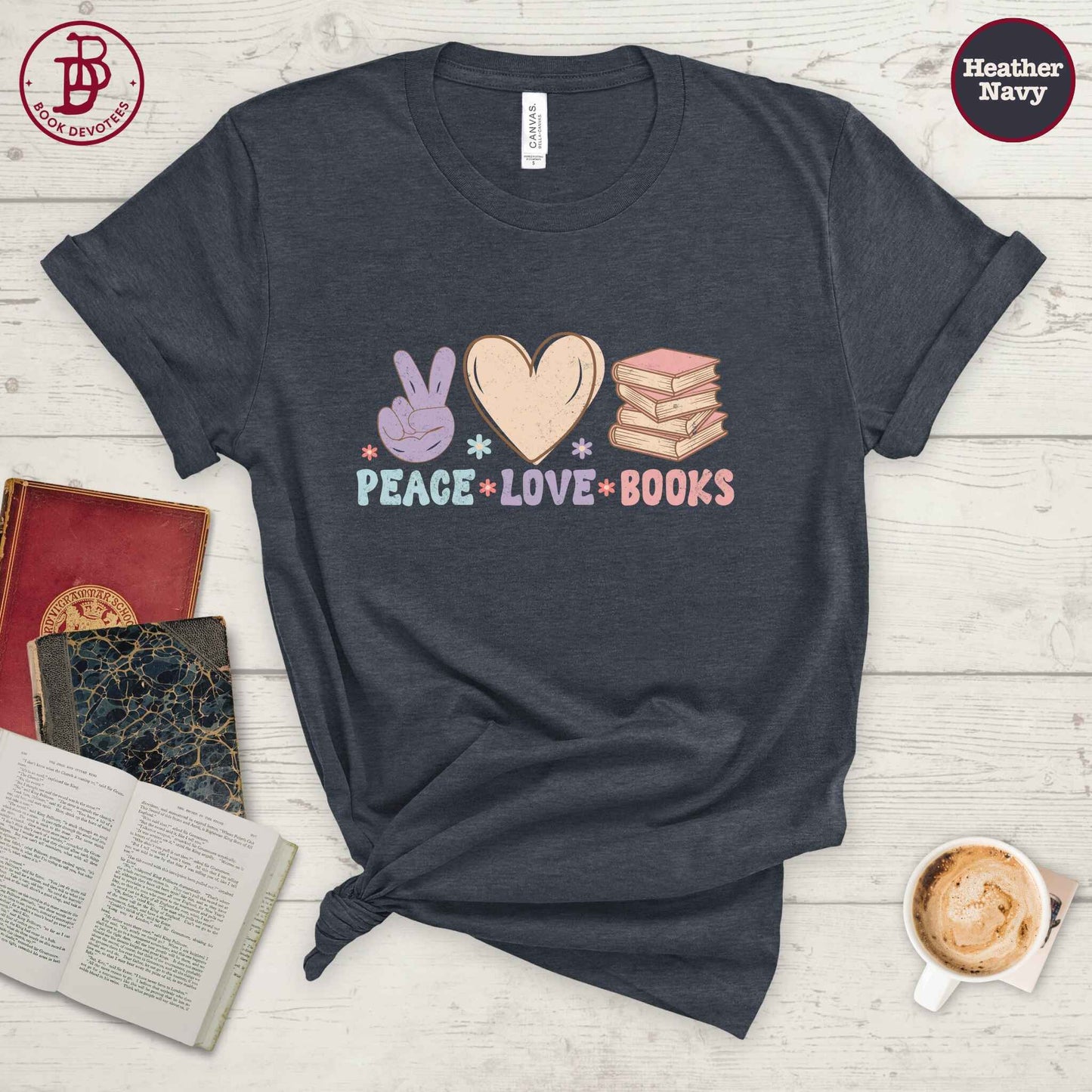 Peace Love Books Tee