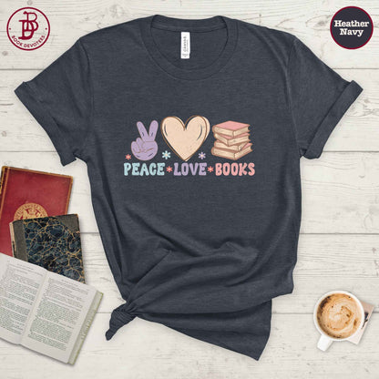 Peace Love Books Tee
