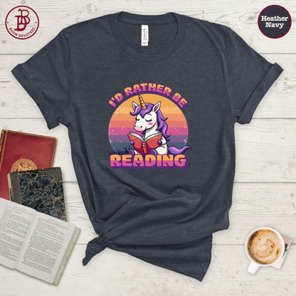 Rather Be Reading Unicorn Tee