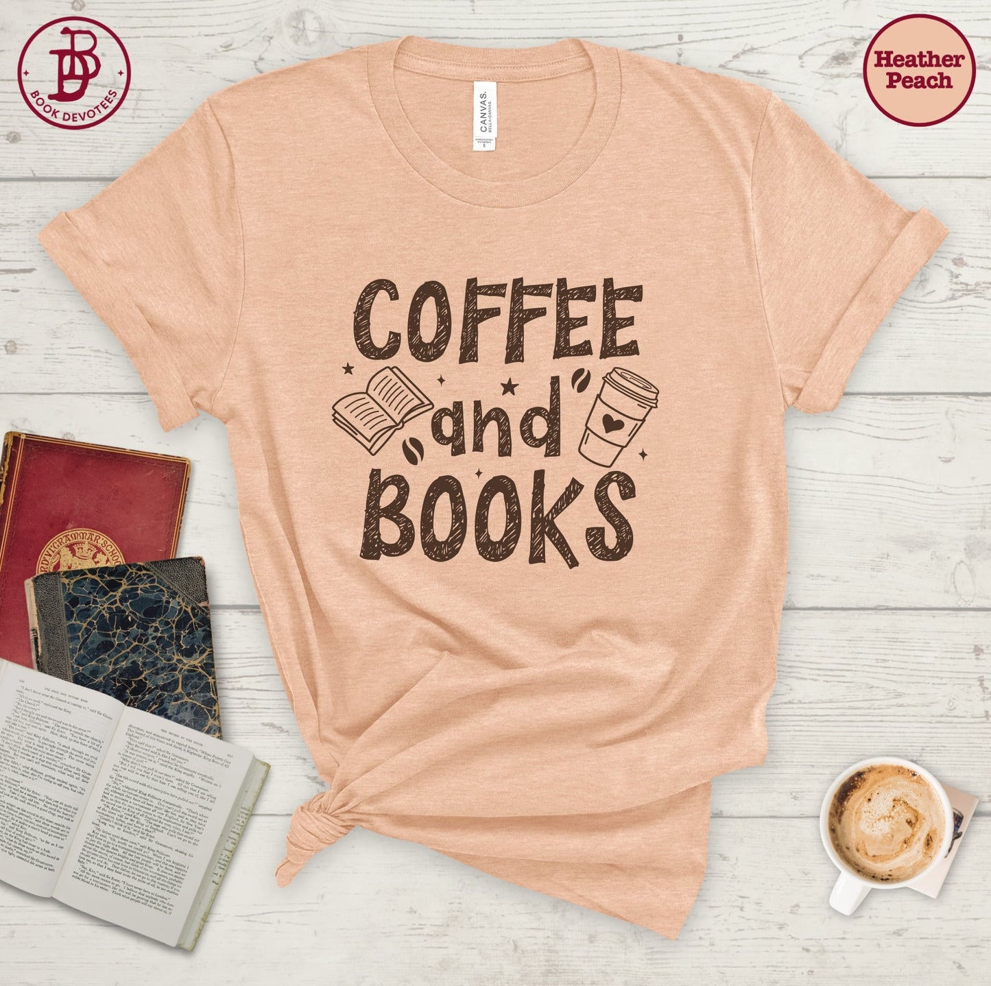 Coffee and Books Art Tee