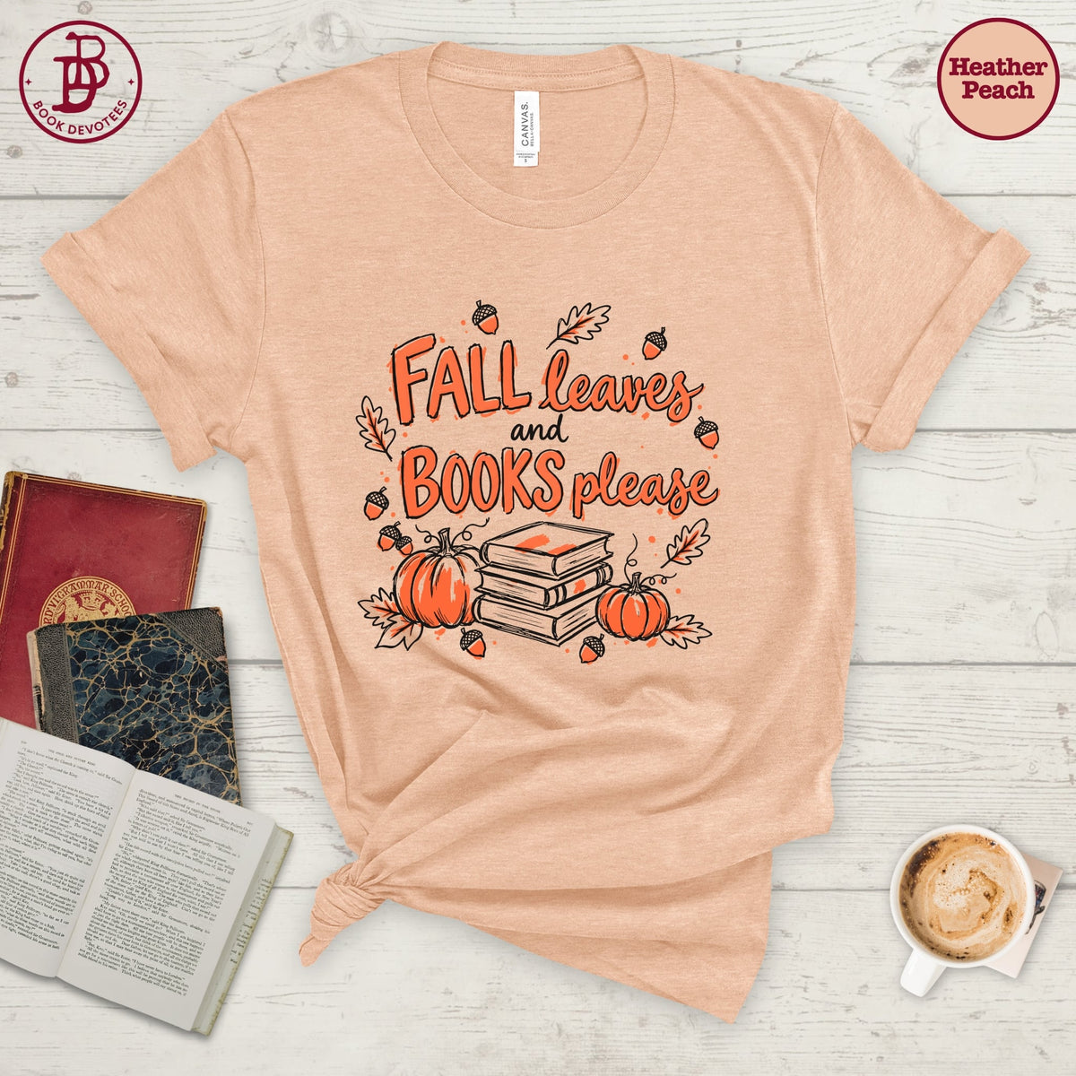 Fall Leaves Books Please Tee