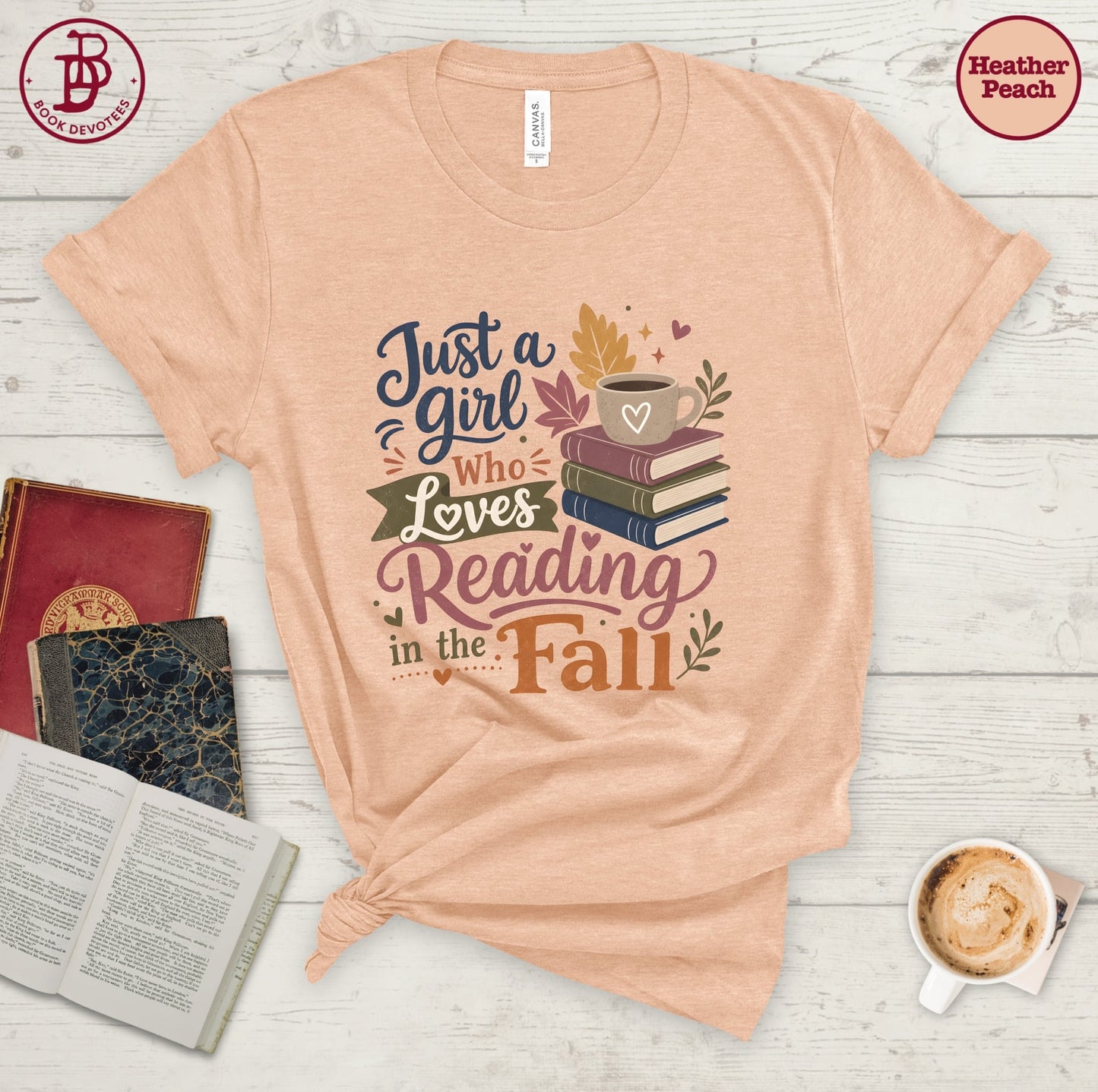 Girl Reading in Fall Tee