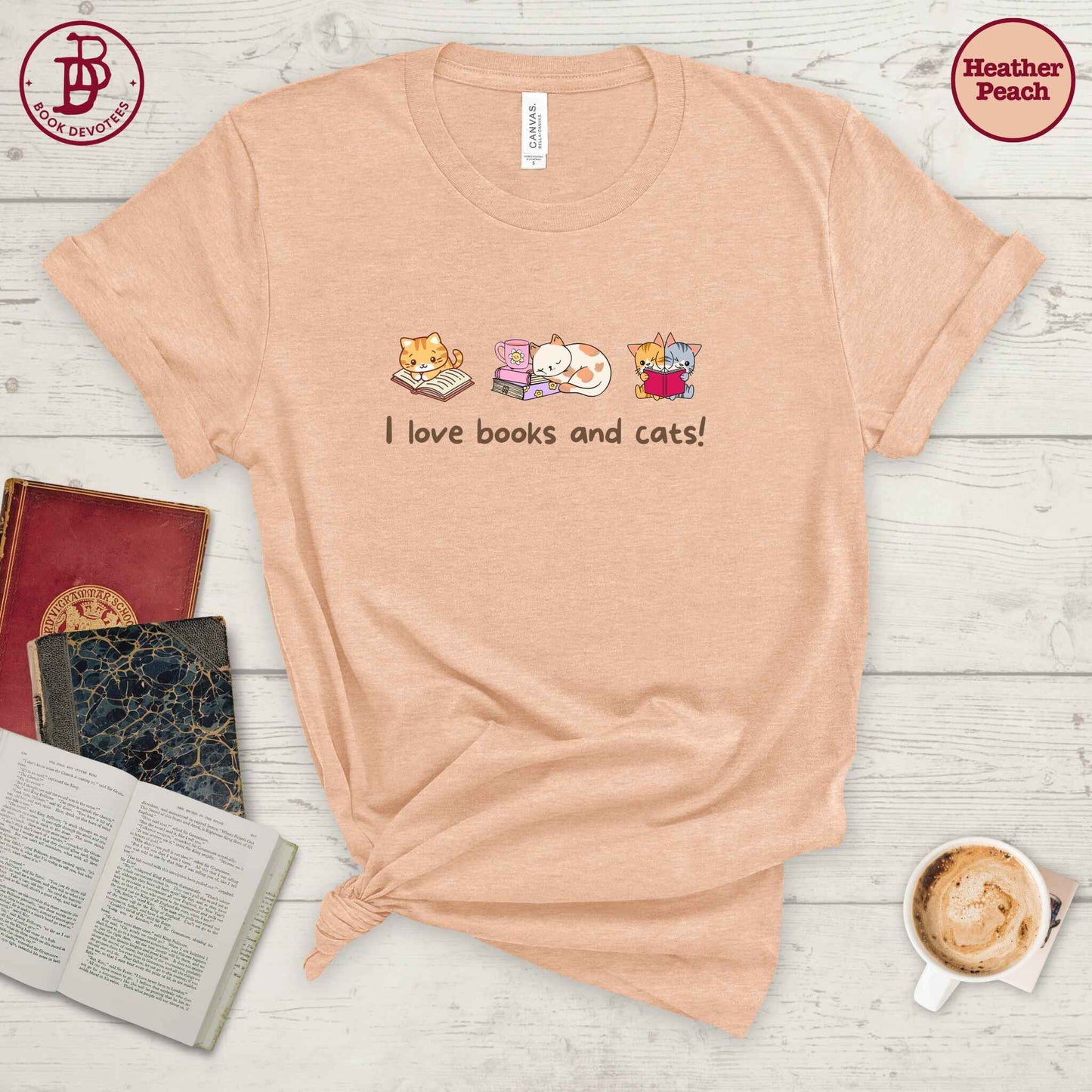 Love Books and Cats Tee