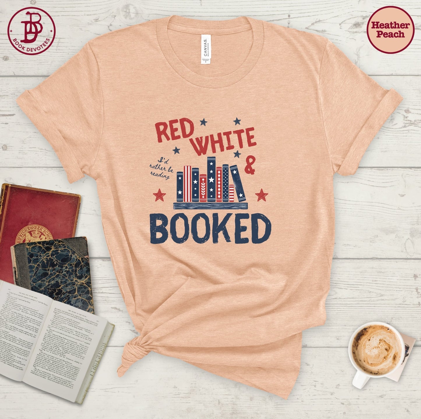 Red White Booked Tee