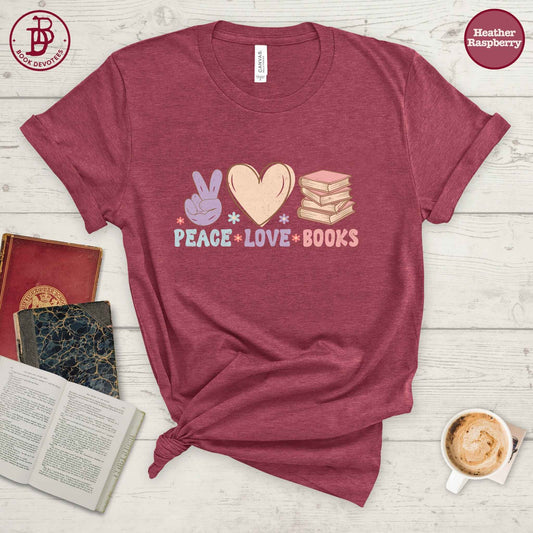 Peace Love Books Tee